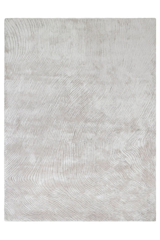 Textured gray rug with a subtle pattern on a white background