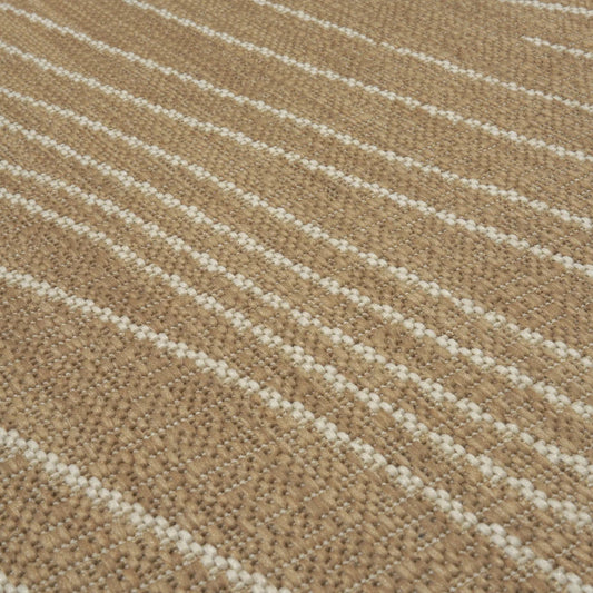 Close-up of a brown and beige striped fabric texture