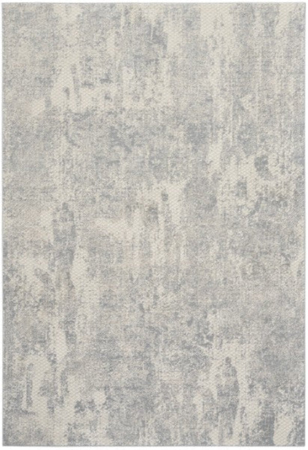 Textured gray and beige area rug with a subtle pattern