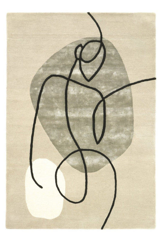 Abstract line art on a textured beige background