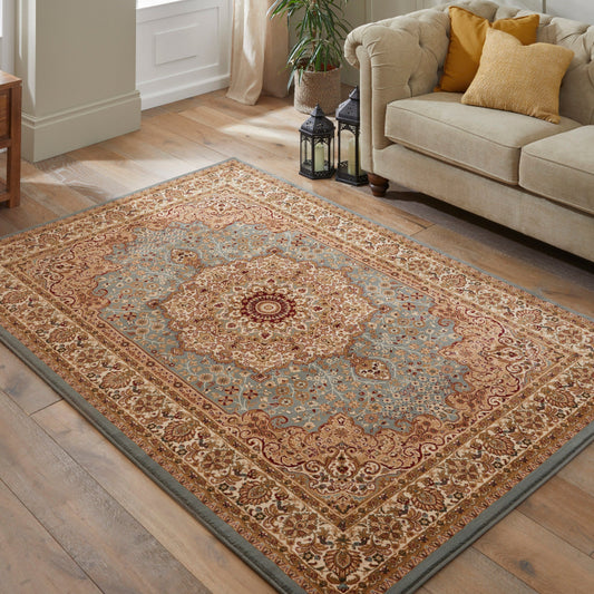 Luxury Concept Looms Rug with Intricate Floral Design in Warm Colours for Elegant Home Decor