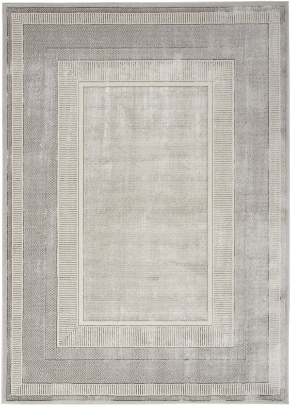 Gray area rug with a subtle pattern