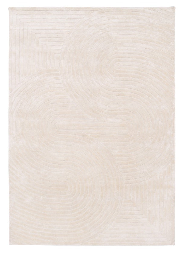 Beige textured rug on a white background