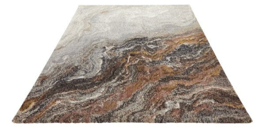 Concept Looms Amara Rug luxury design with brown, grey and beige swirling marble pattern