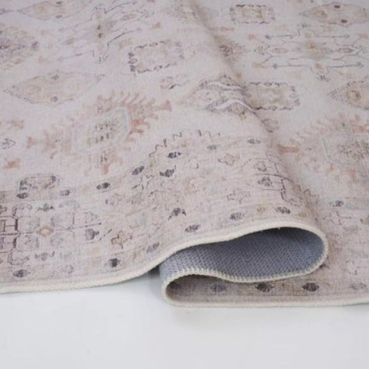 Aman Beige Easy Clean Rug