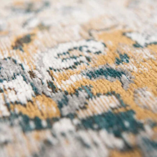 Close-up of Louis De Poortere Bakhtiari rug showing detailed luxurious texture and intricate pattern