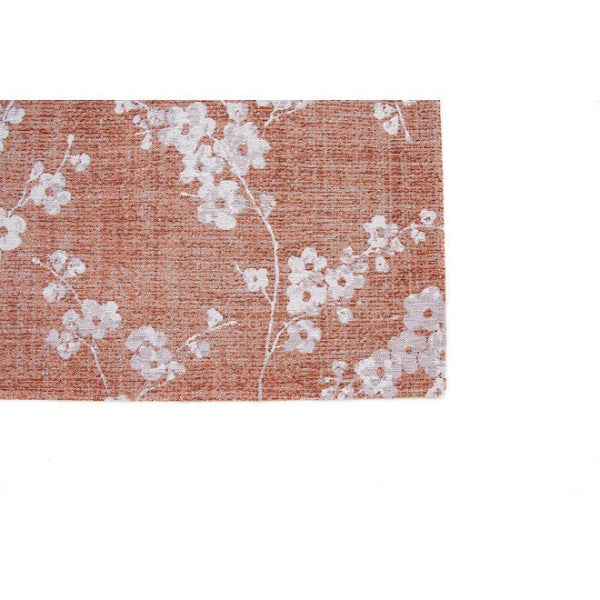 Louis De Poortere Sakura rug with delicate white floral patterns on soft brown background luxury rug