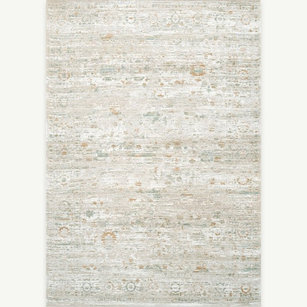 Louis De Poortere Ushak rug in muted beige and blue tones with subtle vintage pattern
