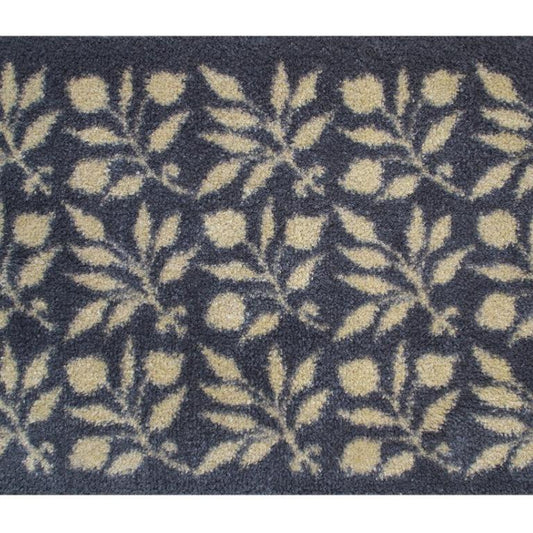 Turtle Mats - ROSEHIP Design floor mat with beige rosehip pattern on dark grey background