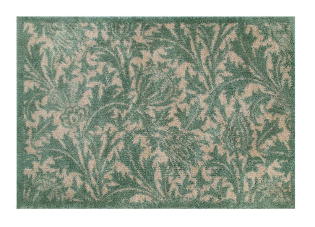 Turtle Mats Thistle Design indoor Mat with green and beige floral pattern for stylish floor protection