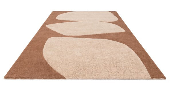 Asiatic luxury rug featuring a contemporary design canvas rug in beige and brown geometric shapes