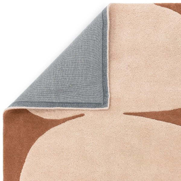 Asiatic luxury rug with contemporary design canvas rug featuring beige and brown abstract patterns