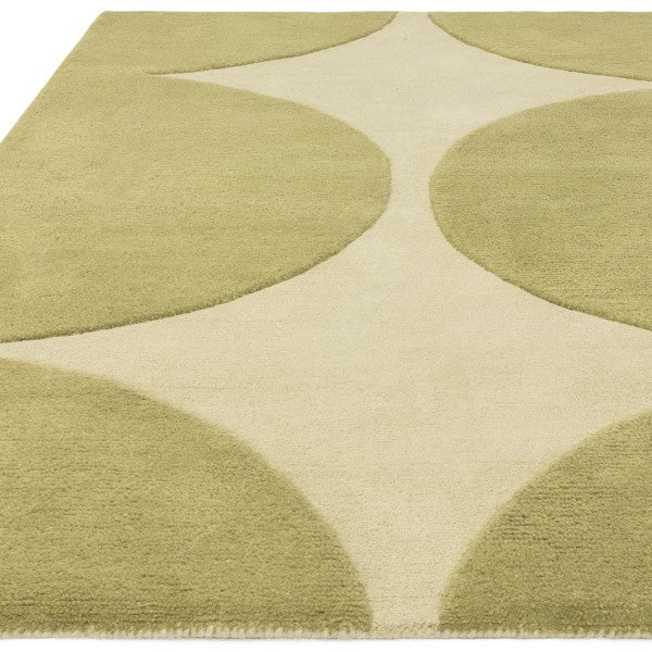 Asiatic luxury rug featuring a contemporary design canvas rug with green and cream abstract pattern