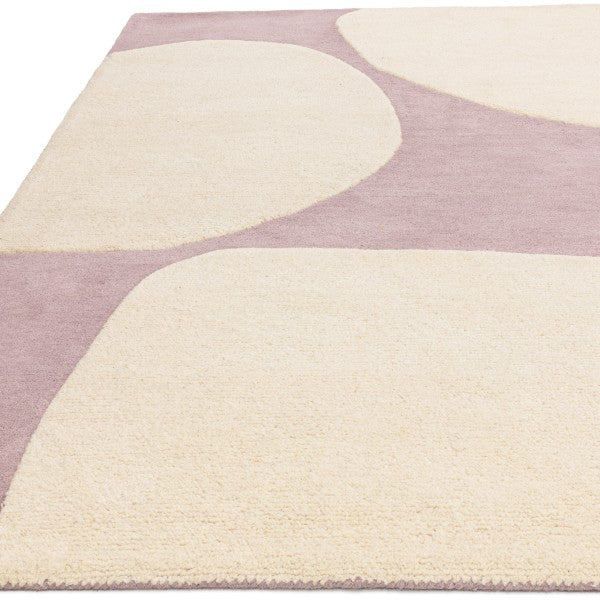Asiatic luxury rug featuring a Contemporary Design Canvas Rug with soft cream and muted mauve geometric shapes