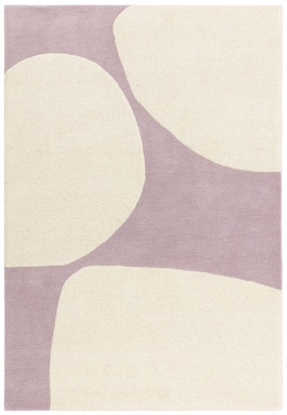 Asiatic luxury rug featuring a contemporary design canvas rug with soft cream and muted lilac abstract shapes