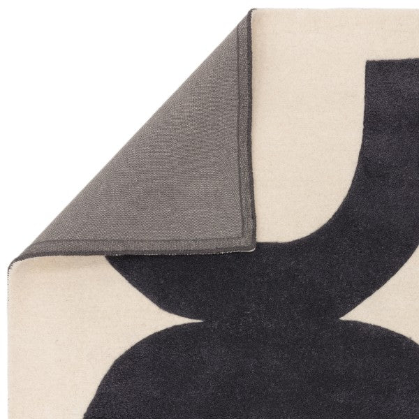 Luxury rug by Asiatic with a contemporary design canvas rug featuring black and cream geometric patterns