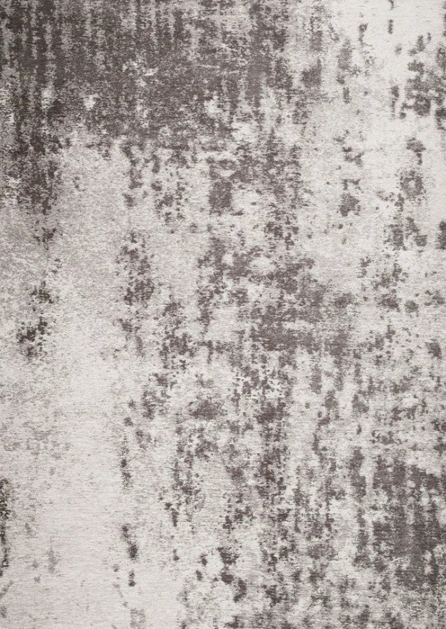 Textured gray and white patterned rug