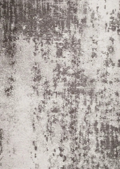 Textured gray and white patterned rug