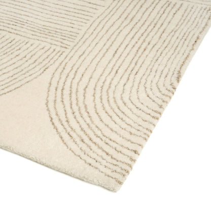 Beige textured rug on a white background