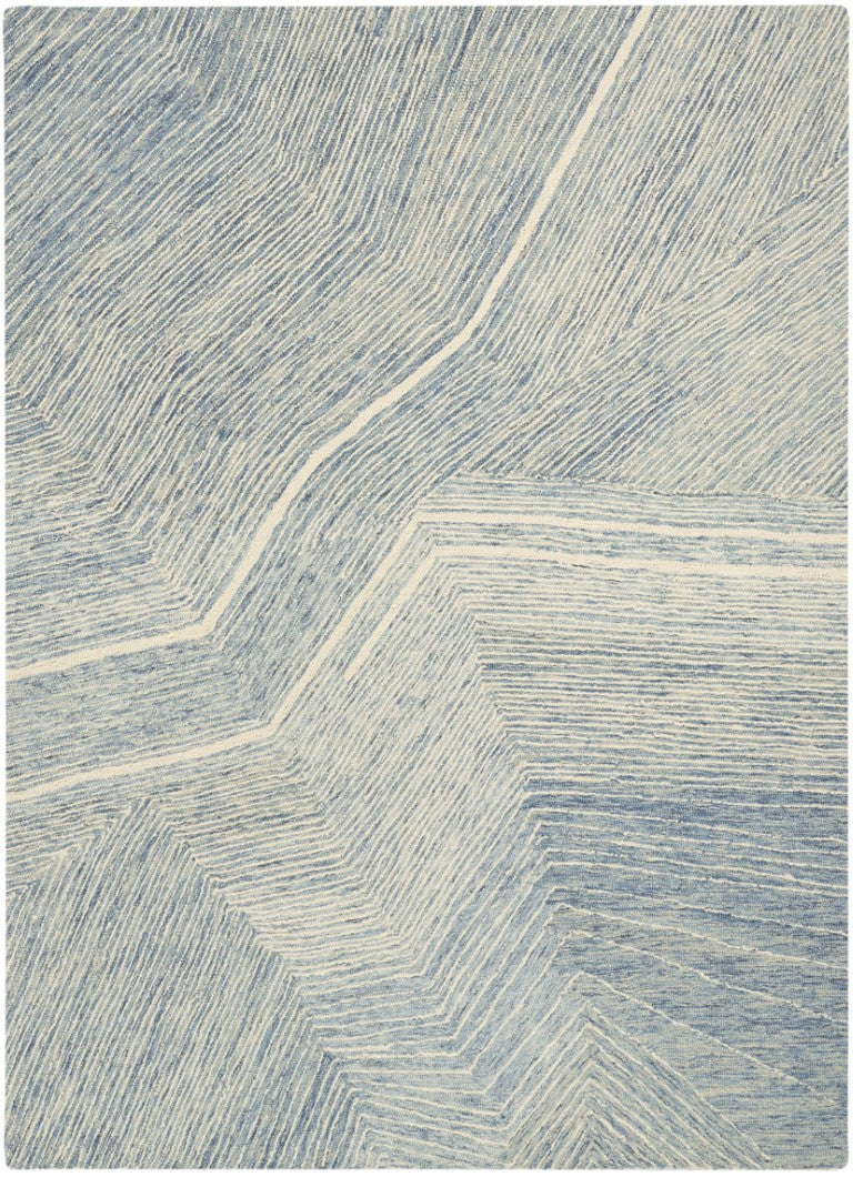 The DKNY Pure Angles Rug Collection with a modern blue geometric design for a stylish home decor