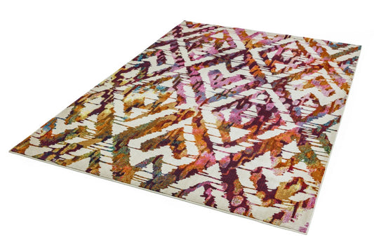 Asiatic Amelie Multicolour Flatweave Rugs featuring a vibrant geometric pattern for stylish interiors