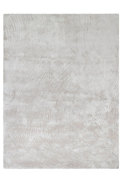 Textured gray rug with a subtle pattern on a white background