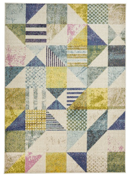 Concept Looms Carnaval Rug luxury rug with colourful geometric patchwork design and soft texture