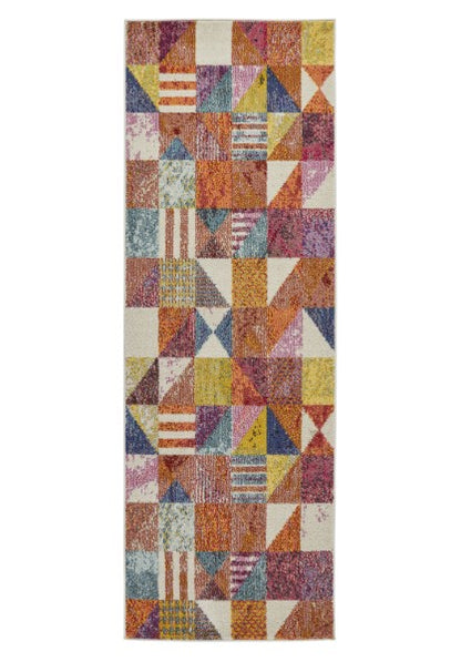 Colourful geometric patterned Concept Looms Carnaval Rug with vibrant shades and luxury texture