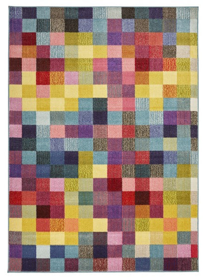 Concept Looms Carnaval Rug luxury rug with vibrant multicolour checkered pattern and soft texture