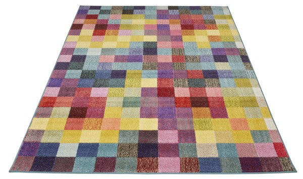 Concept Looms Carnaval Rug luxury rug with vibrant colourful checkered pattern in multiple shades