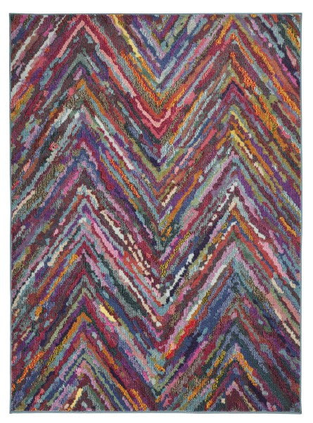Concept Looms Carnaval Rug luxury rug with vibrant multicoloured chevron pattern for stylish interiors