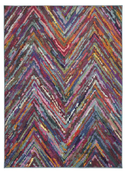 Concept Looms Carnaval Rug luxury rug with vibrant multicoloured chevron pattern for stylish interiors