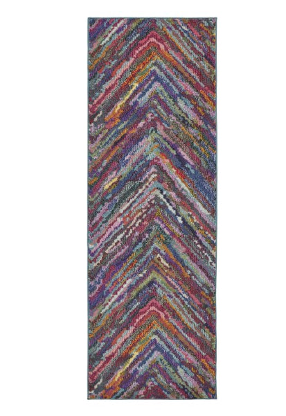 Concept Looms Carnaval Rug luxury multicoloured chevron pattern runner for vibrant home decor