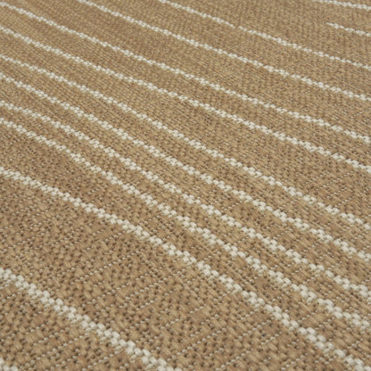 Close-up of a brown and beige striped fabric texture