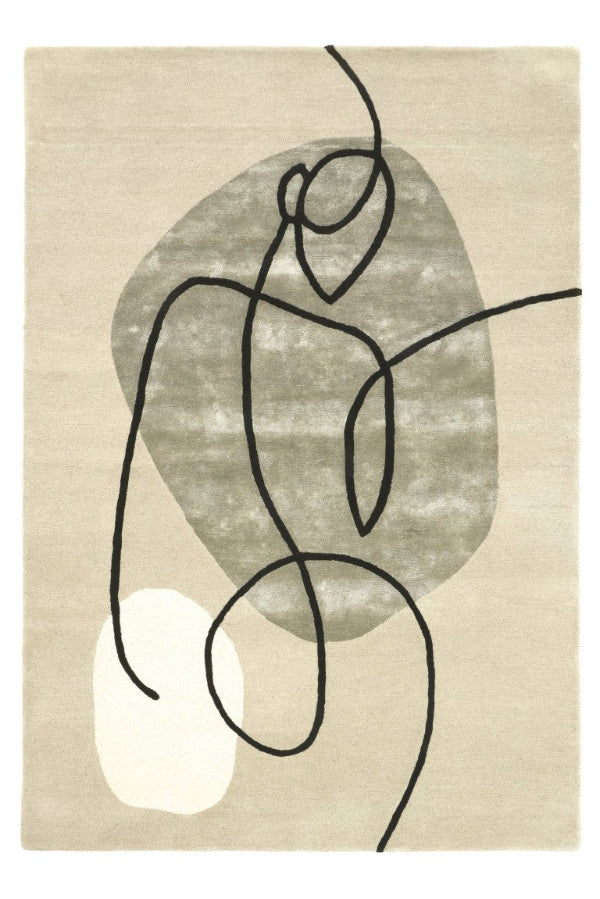 Abstract line art on a textured beige background