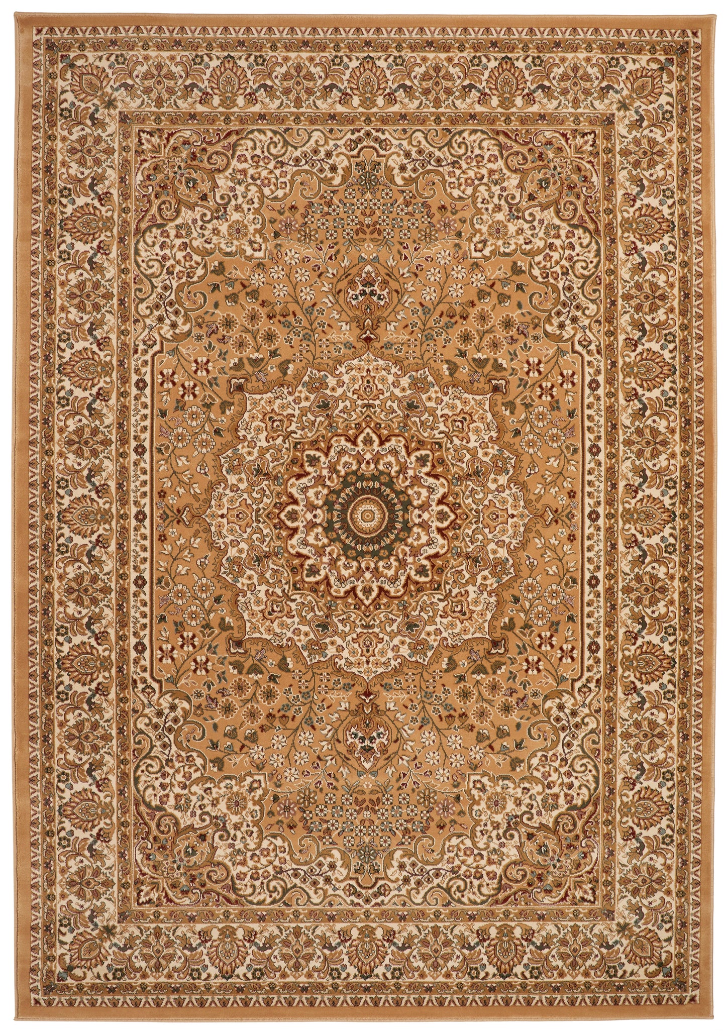 Luxury Concept Looms Rug in Rich Gold and Brown with Intricate Floral Design and Elegant Patterns