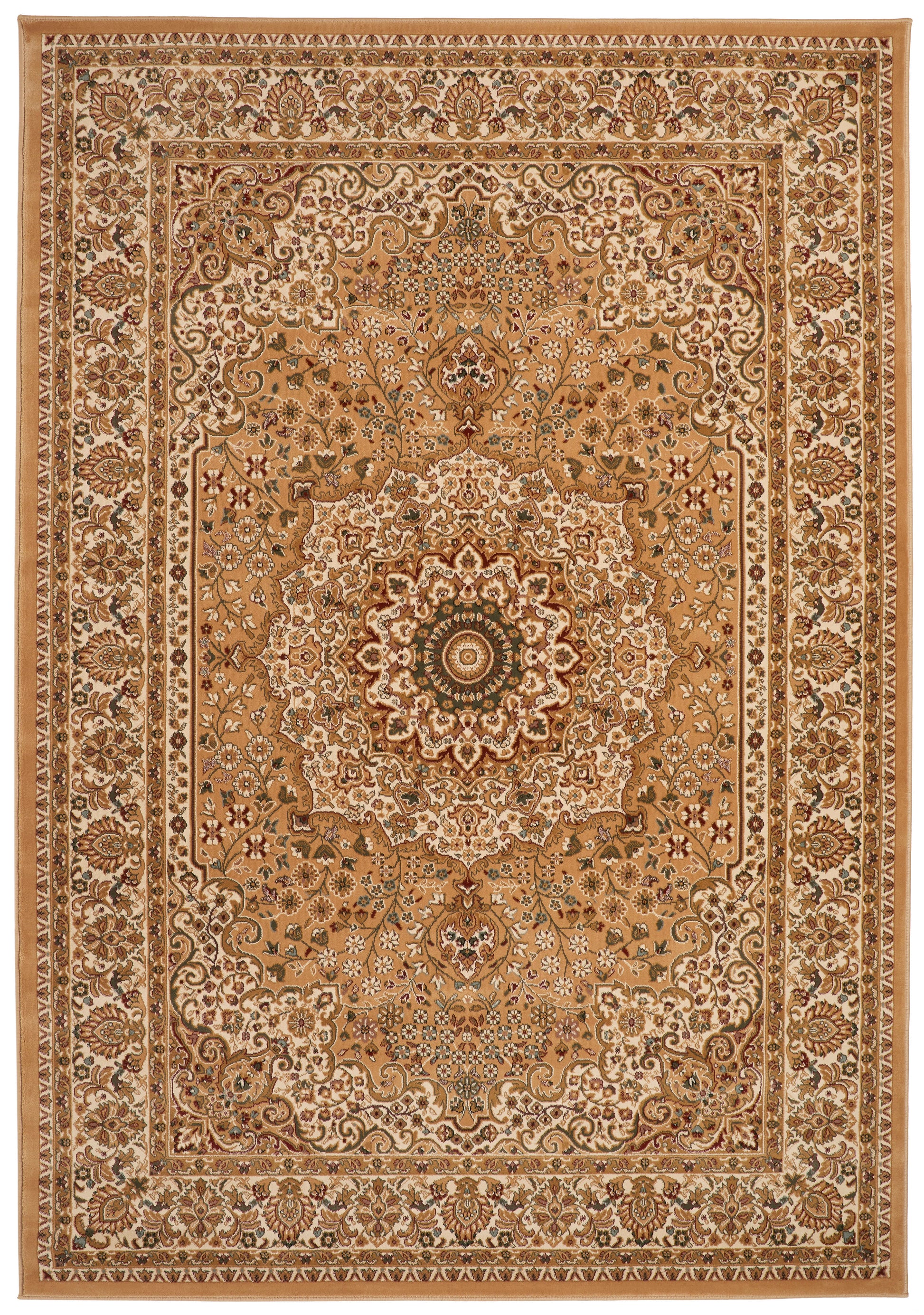 Luxury Concept Looms Rug in Rich Gold and Brown with Intricate Floral Design and Elegant Patterns