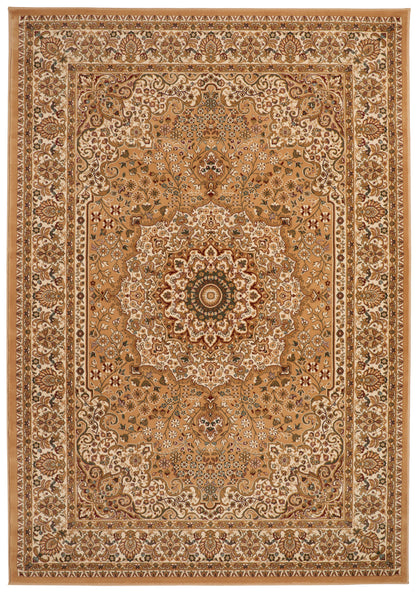 Luxury Concept Looms Rug in Rich Gold and Brown with Intricate Floral Design and Elegant Patterns