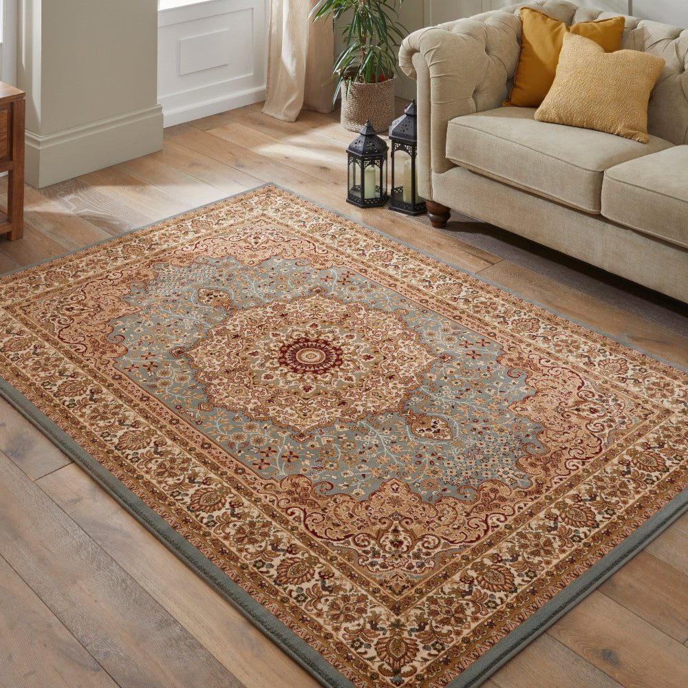 Luxury Concept Looms Rug with Intricate Floral Design in Warm Colours for Elegant Home Decor