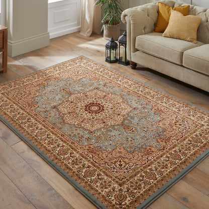 Luxury Concept Looms Rug with Intricate Floral Design in Warm Colours for Elegant Home Decor