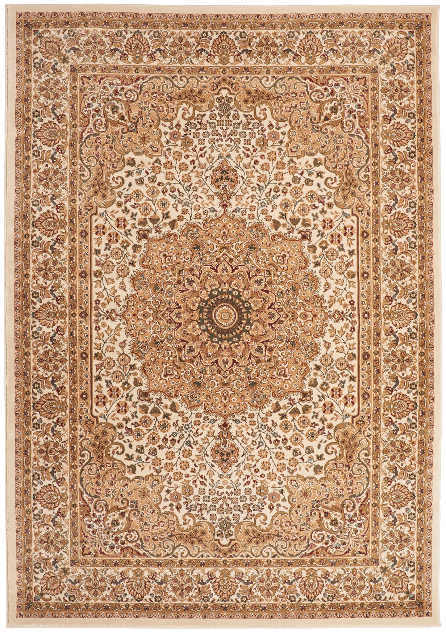 Luxury Concept Looms Rug in intricate cream and gold pattern ideal for elegant home decor