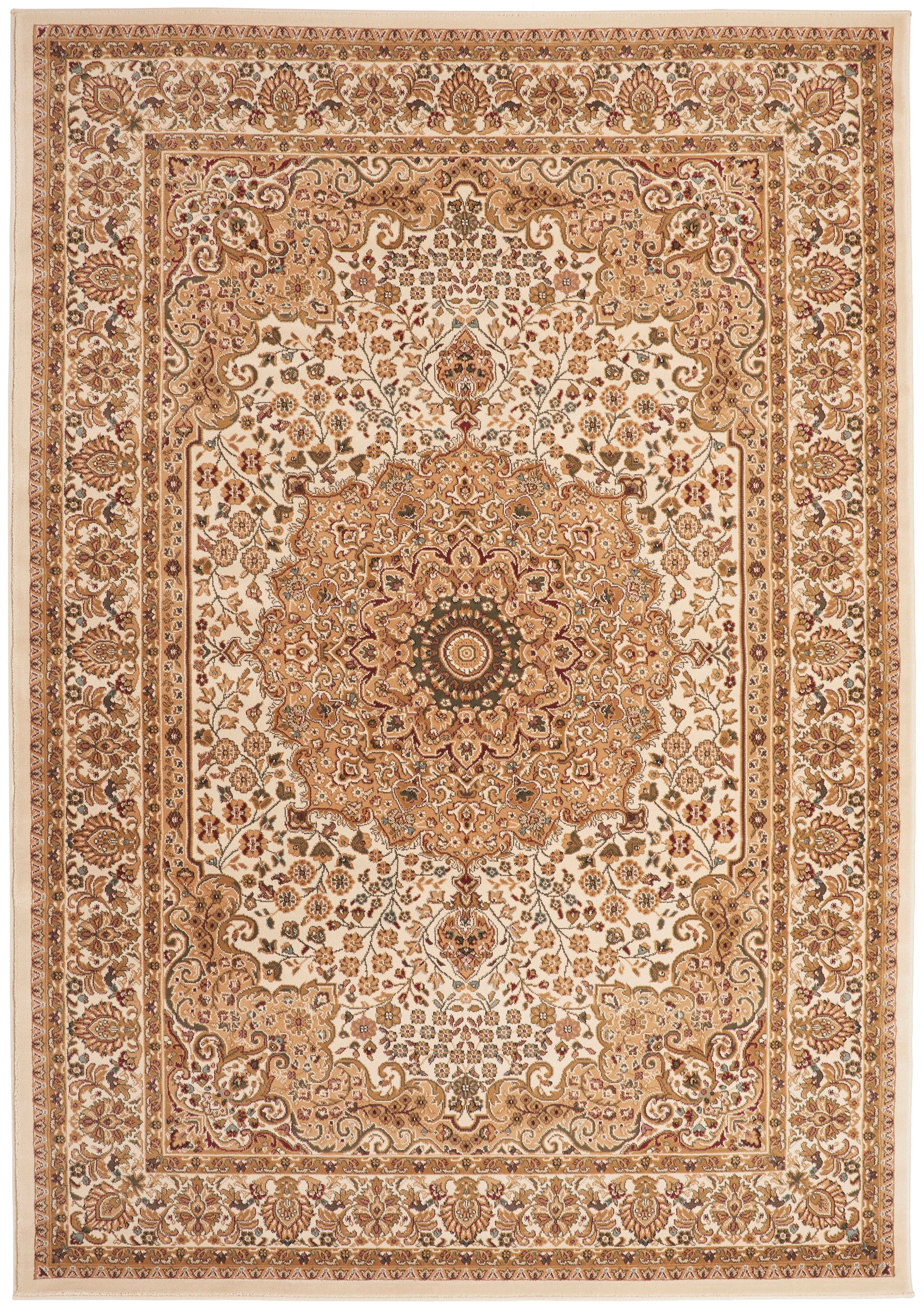 Luxury Concept Looms Rug in intricate cream and gold pattern ideal for elegant home decor