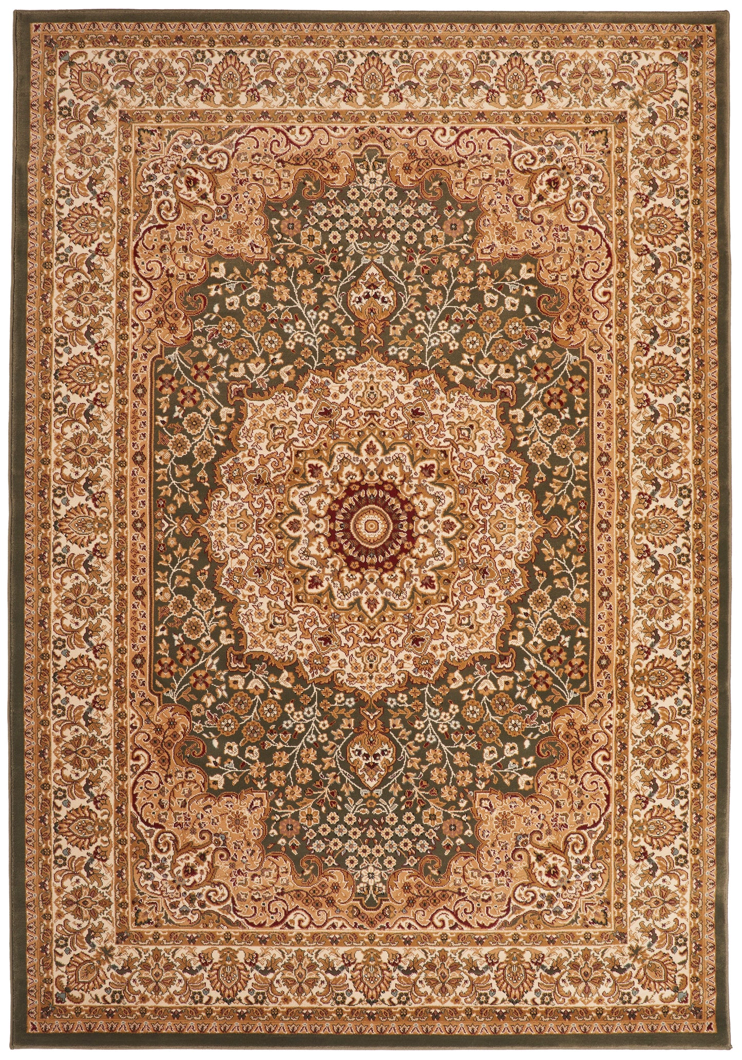 Luxury Concept Looms Rug with Intricate Floral Pattern in Earthy Tones and Detailed Centre Design