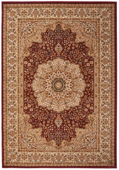 Luxury Concept Looms Rug with intricate floral patterns in rich maroon and cream tones