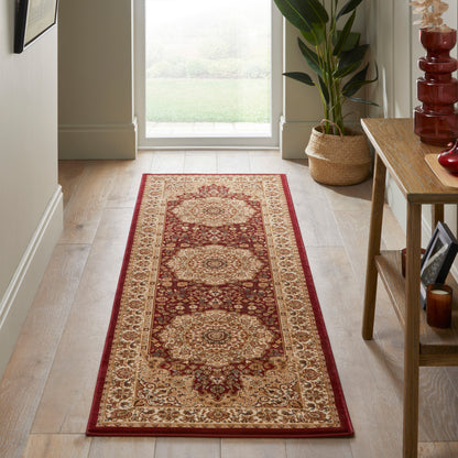 Luxury Concept Looms rug in red and gold with intricate patterns for elegant home decor