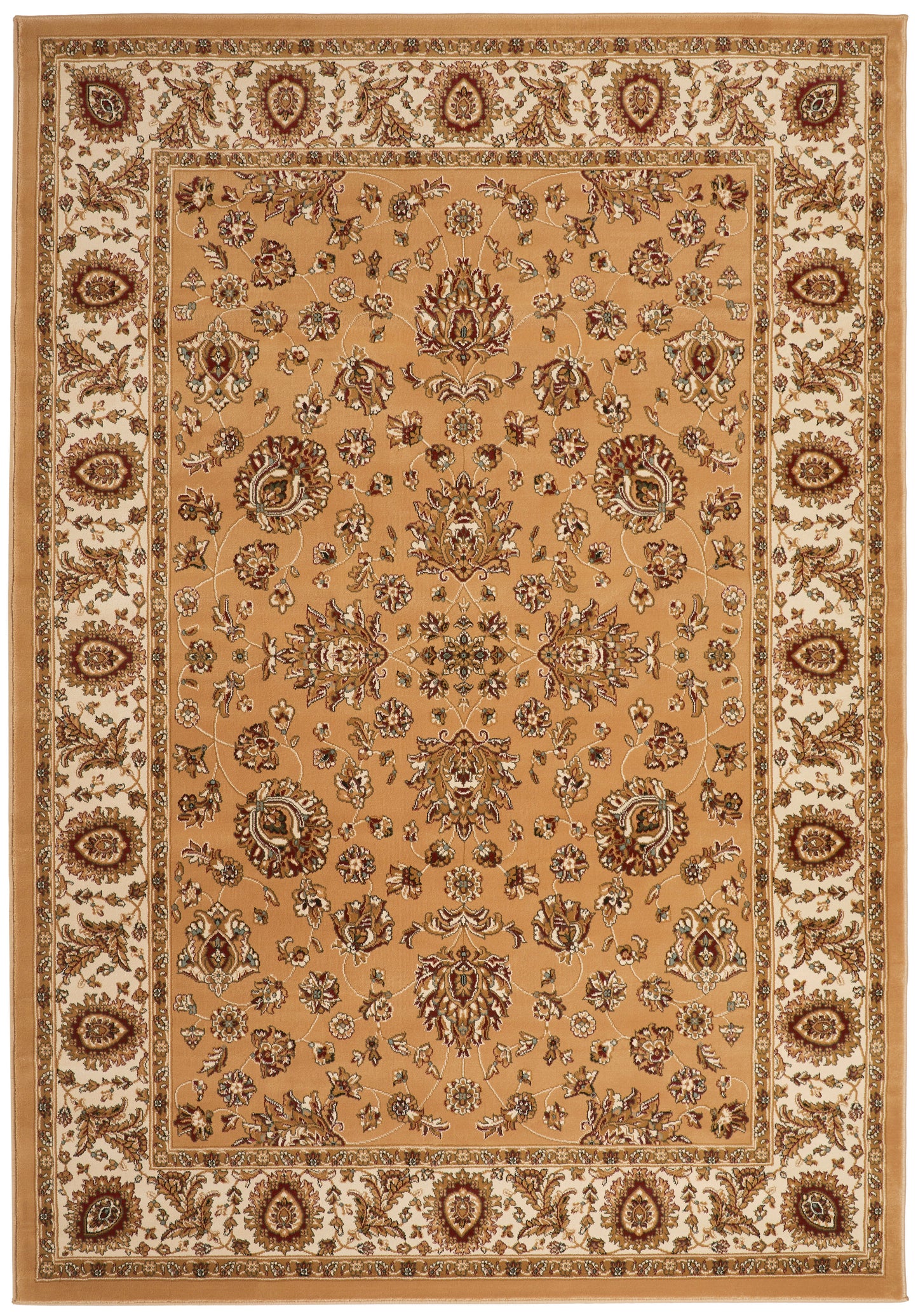Luxury Concept Looms Rug with Elegant Floral Design in Rich Gold and Brown Tones
