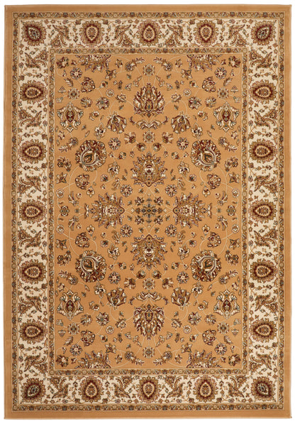 Luxury Concept Looms Rug with Elegant Floral Design in Rich Gold and Brown Tones