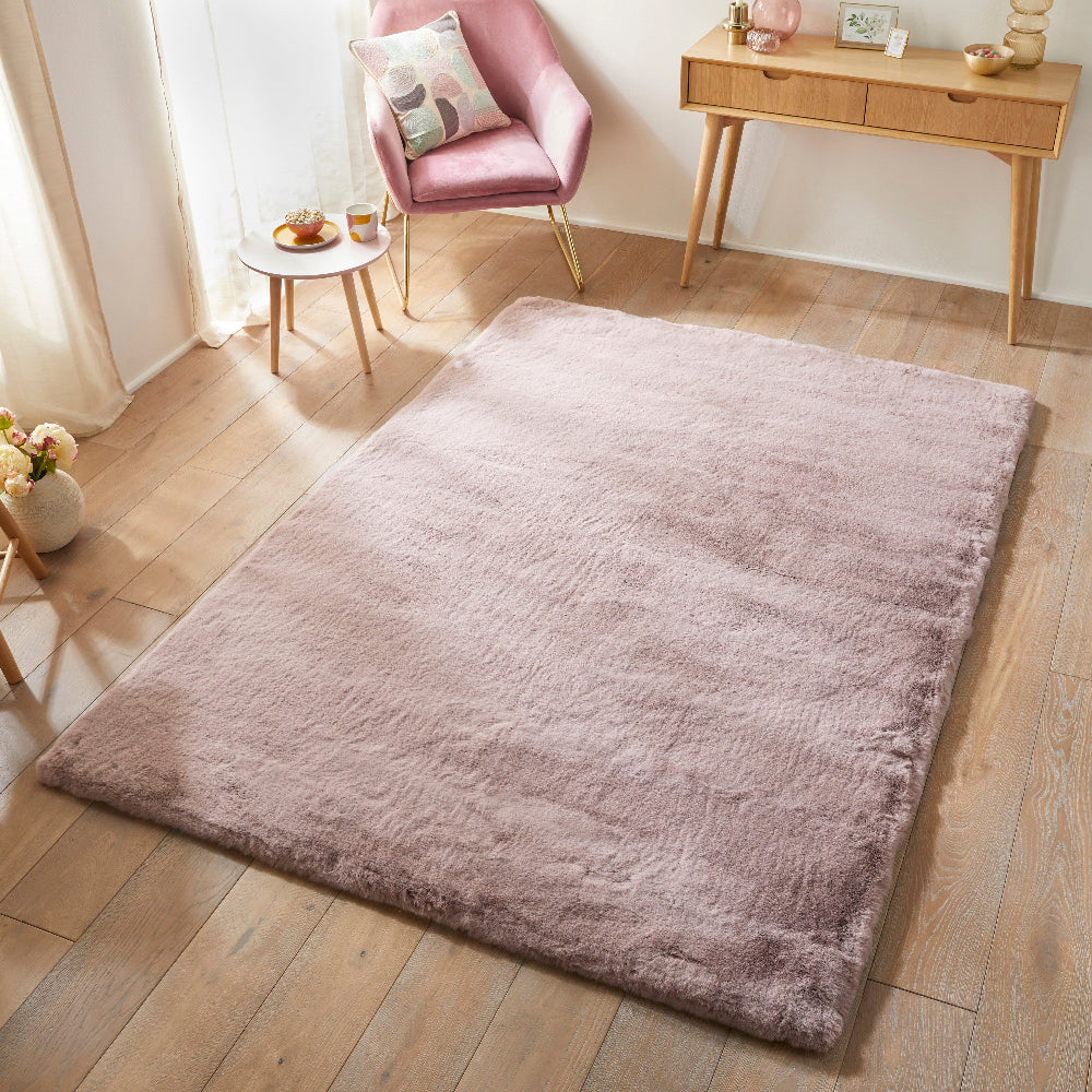 Soft pink luxury rug from the Heavenly Rug Collection, perfect for elegant home decor