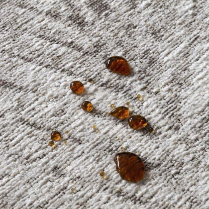 Brown liquid on a beige rug