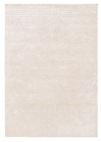 Beige textured rug on a white background